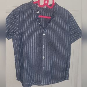 Boys Size 8 Pinstriped Button up